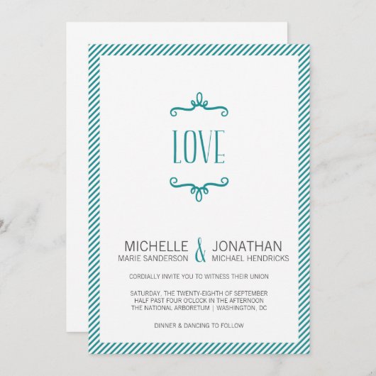 Whimsical Simple Wedding Kaart (Voorkant / Achterkant)