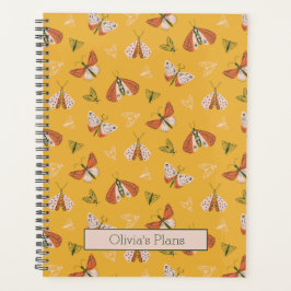 Whimsical Sinaasappel Ecru motten gepersonaliseerd Planner