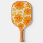 Whimsical Sinaasappel Floral 70s Boho Botanical Sp Pickleball Paddle (Voorkant)