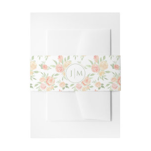 Whimsical Sinaasappel Green Floral Wedding Belly B Uitnodigingen Wikkel