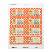 Whimsical Sinaasappel Polka Dot Bakkerij Label (Full Sheet)