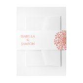 Whimsical Sinaasappel Rood Bloeiende Bruiloft Uitnodigingen Wikkel (Voorkant Voorbeeld)