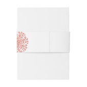 Whimsical Sinaasappel Rood Bloeiende Bruiloft Uitnodigingen Wikkel (Achterkant Voorbeeld)