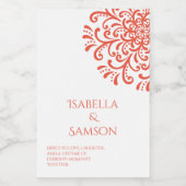 Whimsical Sinaasappel Rood Bloeiende Kaarsenlabel Voedselcontainer Etiket (Enkel label)