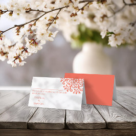 Whimsical Sinaasappel Rood Bloeiende Plaats Kaart Plaatskaartje