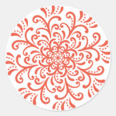 Whimsical Sinaasappel Rood Bloeiende Sticker (Voorkant)