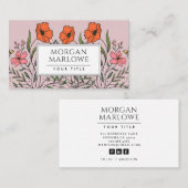 Whimsical Sinaasappel Roze Bloemen Boeket Stoffig  Visitekaartje (Voorkant / Achterkant)