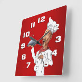 Whimsical Singing Chef Vierkante Klok (Hoek)