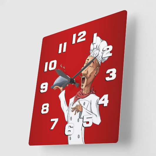 Whimsical Singing Chef Vierkante Klok (Hoek)