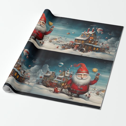 Whimsical Sinterklaas 2 Cadeaupapier (Uitgerold)