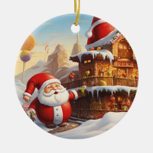 Whimsical Sinterklaas 4 Keramisch Ornament (Voorkant)