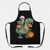 Whimsical Skeleton Riding Mummy T-Rex Halloween Schort (Voorkant)