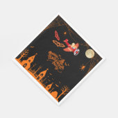 Whimsical Skeleton Vliegend Vliegtuig Halloween Pa Servet (Hoek)