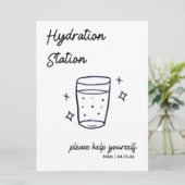 Whimsical Sketch Wedding Hydration Station Sign (Staand voorkant)