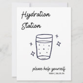 Whimsical Sketch Wedding Hydration Station Sign (Voorkant)