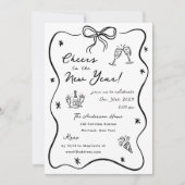 Whimsical Sketched New Year's Eve Party Kaart (Voorkant)