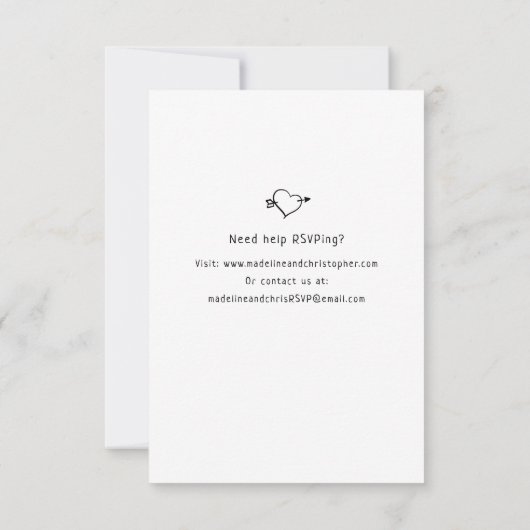 Whimsical Ski Cupid QR Code Wedding RSVP Kaartje (Achterkant)