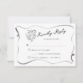 Whimsical Ski Cupid Winter Wedding RSVP Kaartje (Voorkant)
