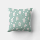 Whimsical Skiën Schattige Polar Beer gepersonalise Kussen (Achterkant)