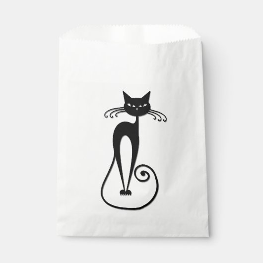 Whimsical Skinny Black Cat Bedankzakje (Voorkant)
