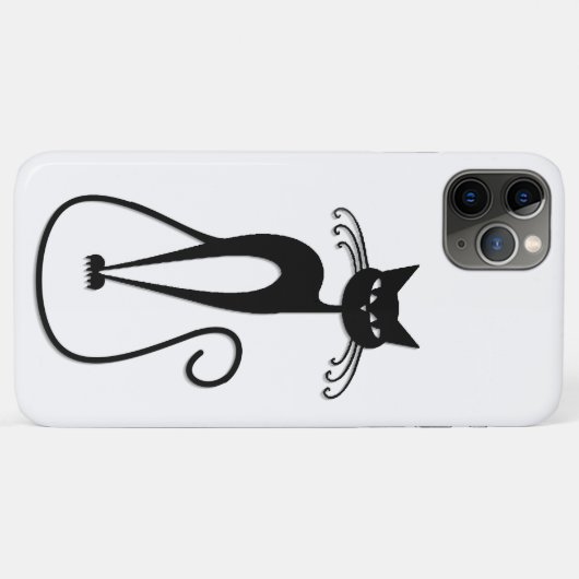 Whimsical Skinny Black Cat Case-Mate iPhone Case (Achterkant (horizontaal))