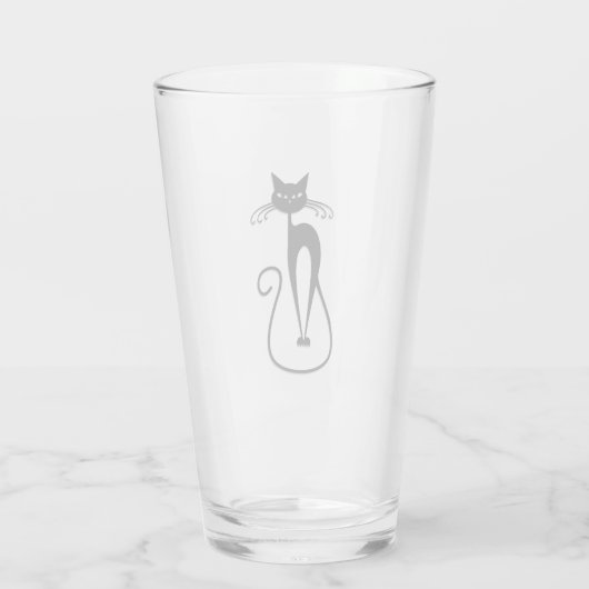 Whimsical Skinny Black Cat Glas (Achterkant)