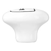 Whimsical Skinny Black Cat Keramische Knop (Zijkant)