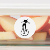 Whimsical Skinny Black Cat Labels (Aangebracht)