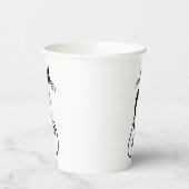 Whimsical Skinny Black Cat Papieren Bekers (Links)