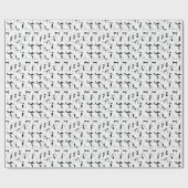 Whimsical Skinny Black Cat Patroon Cadeaupapier (Vlak)