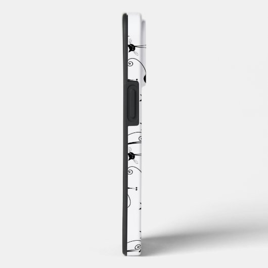 Whimsical Skinny Black Cat Patroon Case-Mate iPhone Case (Achterkant / Rechts)