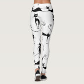 Whimsical Skinny Black Cat Patroon Leggings (Achterkant)