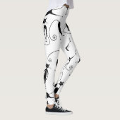 Whimsical Skinny Black Cat Patroon Leggings (Rechts)