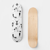 Whimsical Skinny Black Cat Patroon Persoonlijk Skateboard (Voorkant)