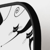 Whimsical Skinny Black Cat Patroon Pickleball Paddle (Links Detail)