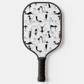 Whimsical Skinny Black Cat Patroon Pickleball Paddle (Achterkant)