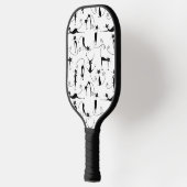 Whimsical Skinny Black Cat Patroon Pickleball Paddle (Links)