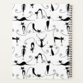 Whimsical Skinny Black Cat Patroon Planner (Achterkant)