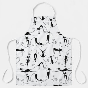 Whimsical Skinny Black Cat Patroon Schort