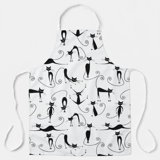 Whimsical Skinny Black Cat Patroon Schort (Voorkant)