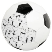 Whimsical Skinny Black Cat Patroon Voetbal (Drie kwart)