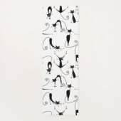 Whimsical Skinny Black Cat Patroon Yogamat (Achterkant)