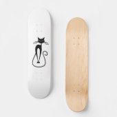 Whimsical Skinny Black Cat Persoonlijk Skateboard (Voorkant)