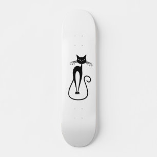 Whimsical Skinny Black Cat Persoonlijk Skateboard