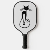 Whimsical Skinny Black Cat Pickleball Paddle (Achterkant)