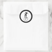 Whimsical Skinny Black Cat Ronde Sticker (Tas)