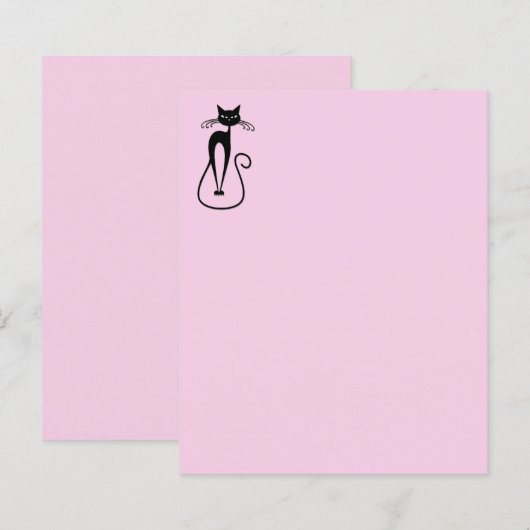 Whimsical Skinny Black Cat Roze (Voorkant / Achterkant)