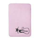 Whimsical Skinny Black Cat Roze Badmat (Voorkant Verticaal)