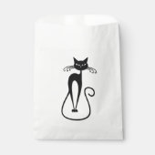 Whimsical Skinny Black Cat Roze Bedankzakje (Voorkant)