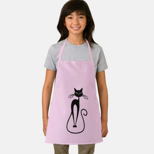 Whimsical Skinny Black Cat Roze Schort (Insitu)